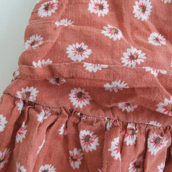 SABO SKIRT Ditsy Daisy Floral Ruched Mini Skirt in Terracotta Festival Boho Sz M - Picture 7 of 13
